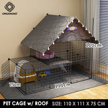 Load image into Gallery viewer, Organono DIY 2 Door Steel Net Multipurpose Roof Pet Cage Stackable House Play Pen - 35cm
