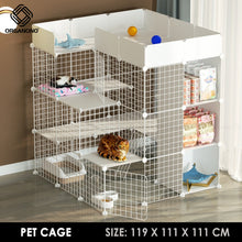 Load image into Gallery viewer, Organono DIY 2-5 Layer Steel Net &amp; Panel Stackable Play Pen Food Storage Cabinet - 35cm
