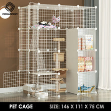 Load image into Gallery viewer, Organono DIY 2-5 Layer Steel Net &amp; Panel Stackable Play Pen Food Storage Cabinet - 35cm
