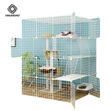 Load image into Gallery viewer, Organono DIY 2-5 Layer Steel Net Multipurpose Big Pet Cage Stackable House Play Pen with Ladders - 35cm
