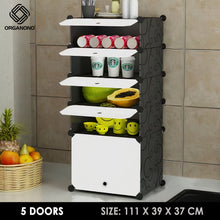 Load image into Gallery viewer, Organono DIY 2-10 Doors Multipurpose Kitchen Rack Organizer Stackable Cabinet - 35x17cm
