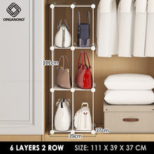 Load image into Gallery viewer, Organono DIY 2-20 Layers Multipurpose Bag Shelf Partition Organizer Stackable Storage
