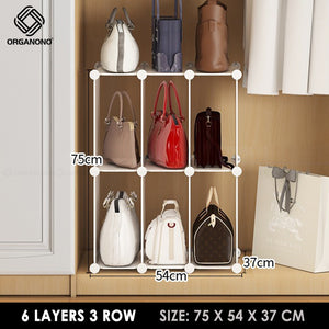 Organono DIY 2-20 Layers Multipurpose Bag Shelf Partition Organizer Stackable Storage