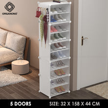 Load image into Gallery viewer, Organono DIY 2-30 Layers WHITE w/ CLEAR DOORS Shoe Organizer - Removable Layer
