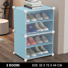 Load image into Gallery viewer, Organono DIY 2-30 Layers BLUE w/ CLEAR DOORS Shoe Organizer - Removable Layer
