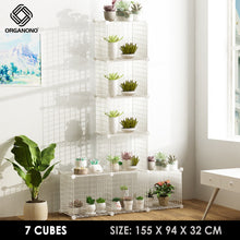 Load image into Gallery viewer, Organono DIY 1-12 Cube Metal Net Multipurpose Open Plant Rack Organizer
