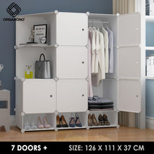 Load image into Gallery viewer, Organono DIY 6-22 ALL WHITE DOORS Wardrobe Stackable Cabinet with Corner Shelf
