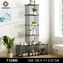 Load image into Gallery viewer, Organono DIY 1-12 Cube Metal Net Multipurpose Open Plant Rack Organizer - 35cm
