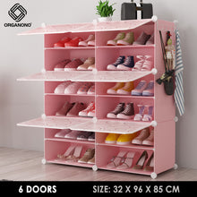 Load image into Gallery viewer, Organono DIY 2-30 Layers PINK w/ MATTE FLORAL DOORS Shoe Organizer - Removable Layer

