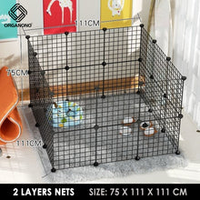 Load image into Gallery viewer, Organono DIY 2 Layer Steel Net &amp; Panel Multipurpose Pet Cage Stackable Play Pen - 30 &amp; 35cm
