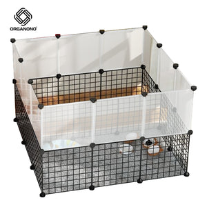 Organono DIY 2 Layer Steel Net & Panel Multipurpose Pet Cage Stackable Play Pen - 30 & 35cm
