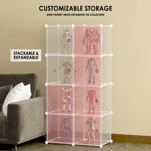 Organono DIY 2-10 Doors Multipurpose TOY ALL CLEAR Cabinet Stackable Organizer