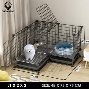 Organono DIY 6-24 Steel Net Multipurpose Pet Cage Stackable Play Pen with Extra Layer - 35cm