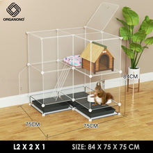 Load image into Gallery viewer, Organono DIY 1-4  Layers Multipurpose ALL CLEAR Panels Pet Cage Stackable Play Pen with Extra Layer
