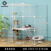 Load image into Gallery viewer, Organono DIY 2-5 Layer Steel Net Multipurpose Big Pet Cage Stackable House Play Pen with Ladders - 35cm
