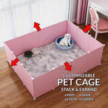 Load image into Gallery viewer, Organono DIY 6-14 Panels Multipurpose Colorful Pet Cage Stackable Play Pen
