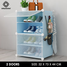 Load image into Gallery viewer, Organono DIY 2-30 Layers BLUE w/ MATTE FLORAL DOORS Shoe Organizer - Removable Layer
