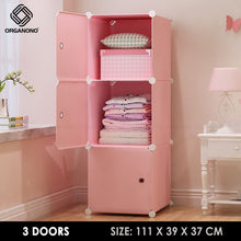 Load image into Gallery viewer, Organono DIY 3-4 Doors Multipurpose Cube Organizer Stackable Cabinet
