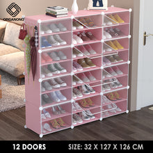 Load image into Gallery viewer, Organono DIY 2-30 Layers PINK w/ CLEAR DOORS Shoe Organizer - Removable Layer
