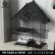 Load image into Gallery viewer, Organono DIY 1-4 Layer Steel Net Multipurpose Roof Pet Cage Stackable House Play Pen - 35cm
