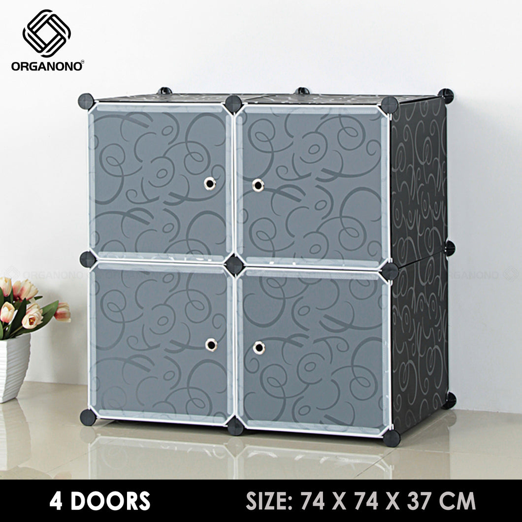 Organono DIY 4-8 Doors Multipurpose Cube Organizer Stackable Cabinet