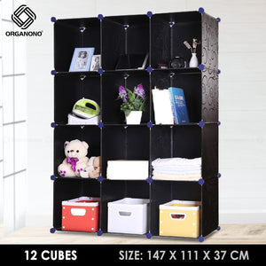 Organono DIY 3-16 Open Cube Organizer Stackable Cabinet