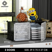 Load image into Gallery viewer, Organono DIY 2-5 Doors Multipurpose Cube Organizer Stackable Cabinet
