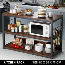 Load image into Gallery viewer, Organono Multipurpose 3 Layer Kitchen Wood Rack Microwave Rack Kitchen Table
