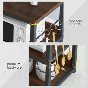 Organono Multipurpose 3 Layer Kitchen Wood Rack Microwave Rack Kitchen Table