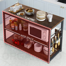 Load image into Gallery viewer, Organono Multipurpose 3 Layer Kitchen Wood Rack Microwave Rack Kitchen Table
