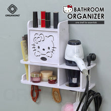 Load image into Gallery viewer, Organono Screwless DIY Bathroom Wall Hanging Make up Storage Toothbrush Holder Hair Blower Organizer Water Resistant Cabinet
