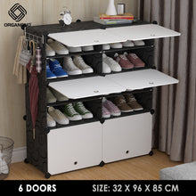 Load image into Gallery viewer, Organono DIY 2-30 Layers BLACK with WHITE DOORS Shoe Organizer - Removable Layer
