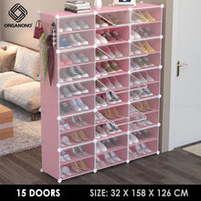 Load image into Gallery viewer, Organono DIY 2-30 Layers PINK w/ CLEAR DOORS Shoe Organizer - Removable Layer
