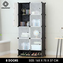Load image into Gallery viewer, Organono DIY 6-16 Doors Multipurpose Cube Organizer Stackable Cabinet with Shoe Rack
