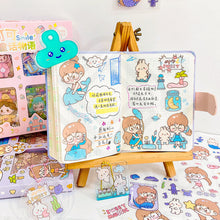 Load image into Gallery viewer, Organono Cute Random Design Stickers Cartoon Girl Waterproof Sticky Label Stationery Decoration
