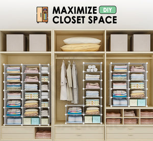 Organono DIY 1-10 Layers Multipurpose Closet Organizer Stackable Cabinet