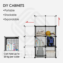Load image into Gallery viewer, Organono DIY 1-4 Cube Metal Net Multipurpose Open Bedside Cabinet Rack - 35cm
