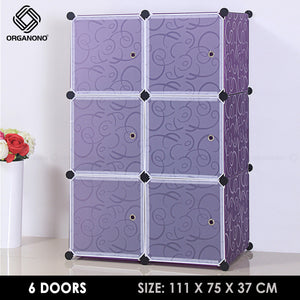 Organono DIY 4-8 Doors Multipurpose Cube Organizer Stackable Cabinet