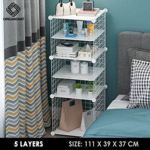 Organono DIY 1-4 Cube Metal Net Multipurpose Open Bedside Cabinet Rack - 35cm